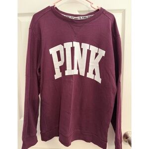VS PINK Maroon Oversized Long Sleeve Sweatshirt